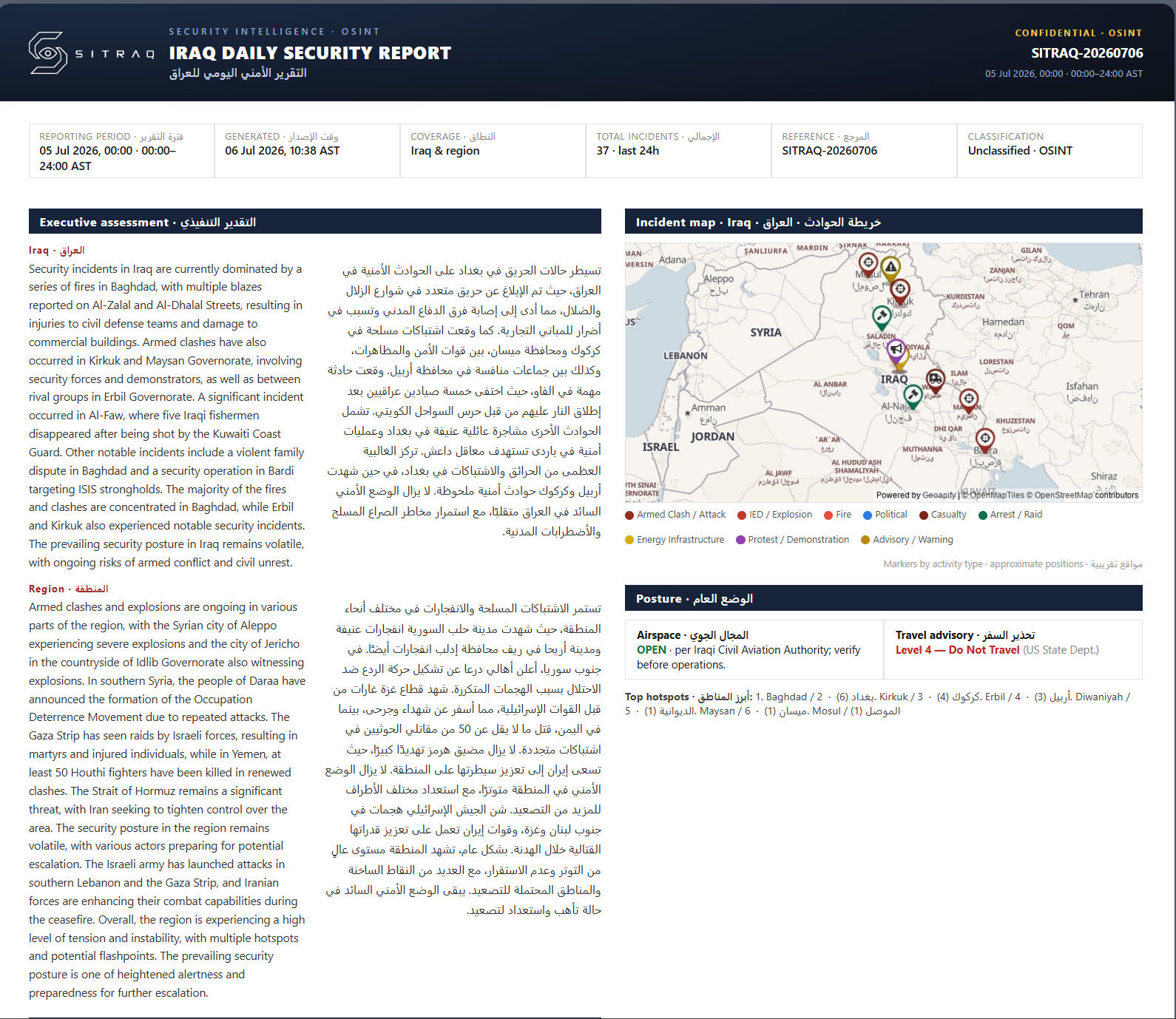 Intelligence reports