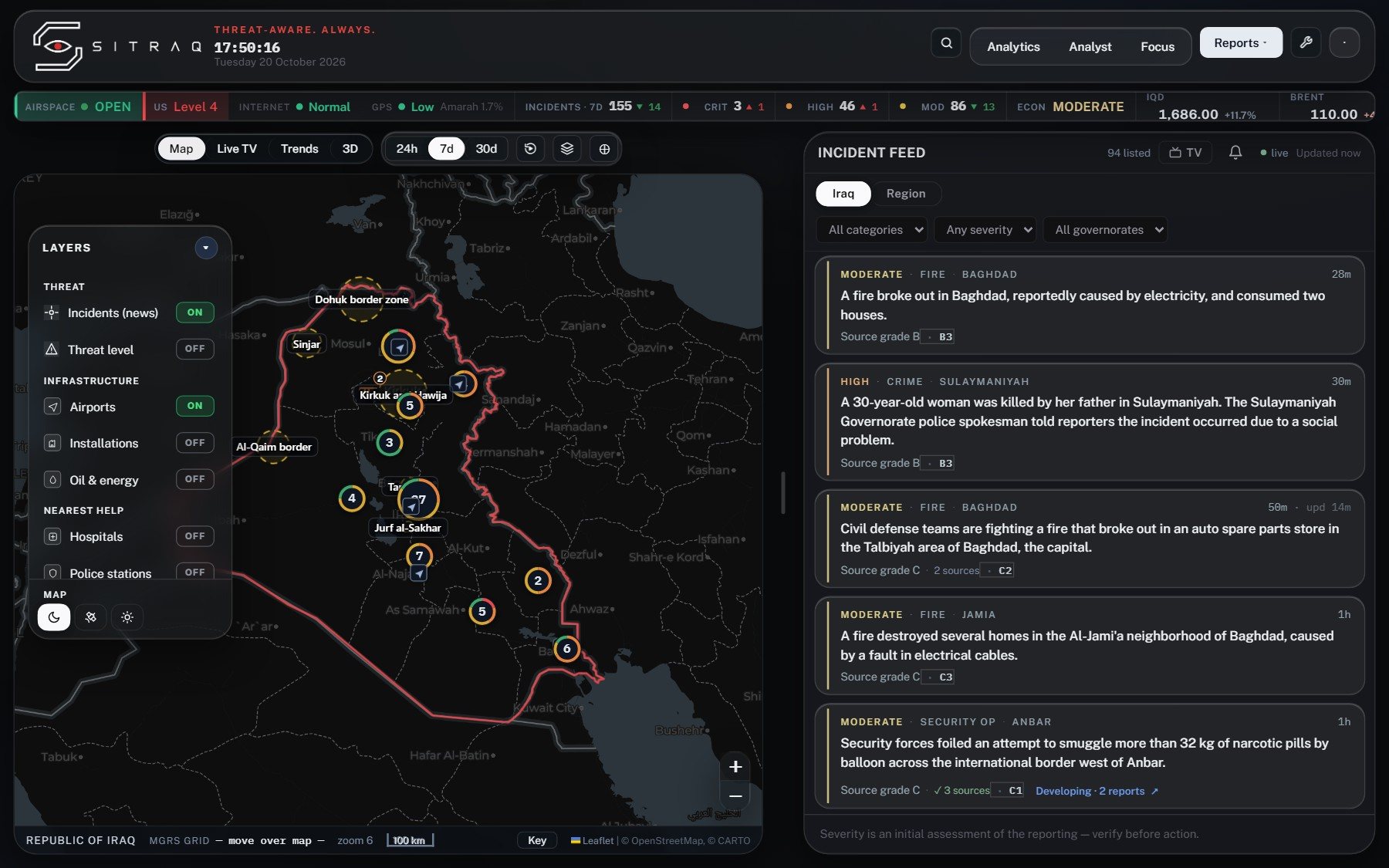 SITRAQ live incident map